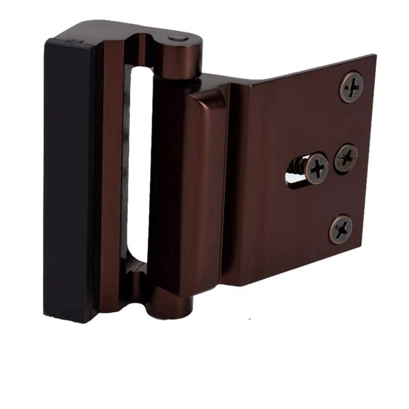 TOYFUL Door Reinforcement Lock with 4 Screws, Home Security Door Lock Stop for Toddler, Childproof Door Lock Night Lock Withstand 800 Lbs Brown - Image 1